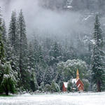 Yosemite Chapel in Snow