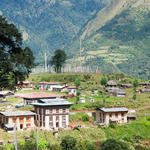 Bhutanese Village and Prayer Flags