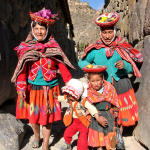 Family at Inca wall